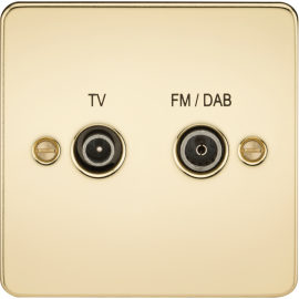 Flat Plate Screened Diplex Outlet (TV, FM DAB) - P