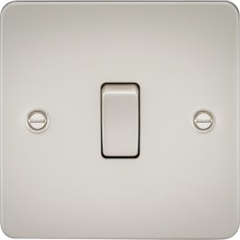 Flat Plate 10AX 1G 2 Way Switch - Pearl