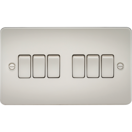 Flat Plate 10AX 6G 2-way switch - pearl