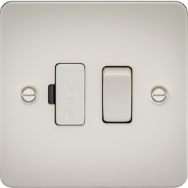 Flat Plate 13A switched fused spur unit - pearl