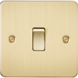 Flat Plate 20A 1G DP switch - brushed brass