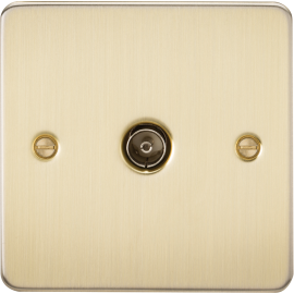 Flat Plate 1G TV Outlet (non-isolated) - Brushed B
