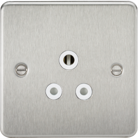 Flat Plate 5A unswitched socket - brushed chrome w