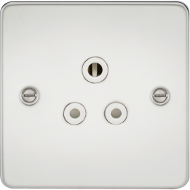 Flat Plate 5A unswitched socket - polished chrome