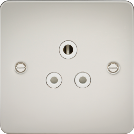Flat Plate 5A unswitched socket - pearl with white
