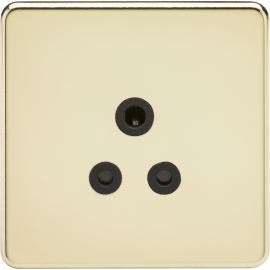 Screwless 5A Unswitched Socket - Polished Brass wi
