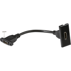 HDMI outlet module 25 x 50mm - black