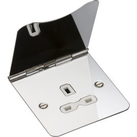 13A 1G unswitched floor socket - polished chrome w
