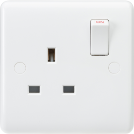 Curved Edge 13A 1G DP Switched Socket