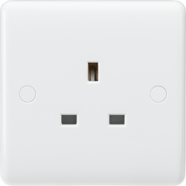 Curved Edge 13A 1G Unswitched Socket