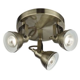 Focus  3Lt Round Spotlight - Antique Brass Metal