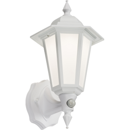 230V IP54 LED Wall Lantern with PIR - White