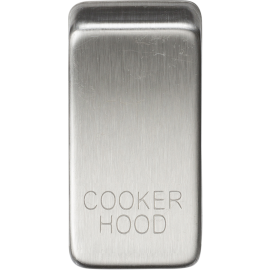 Switch cover "marked COOKER HOOD" - brushed chrome