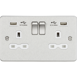 13A 2G switched socket with dual USB charger A + A