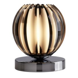 CLAW TOUCH TABLE LAMP, CHROME, SMOKEY ACRYLIC, FROSTED GLASS