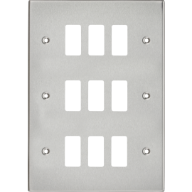 9G Grid Faceplate - Square Edge Brushed Chrome