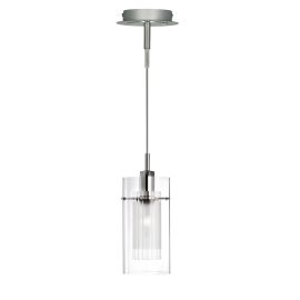 DUO I - SS DOUBLE GLASS PENDANT