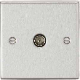 TV Outlet (non-isolated) - Square Edge Brushed Chr