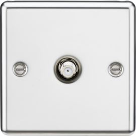 SAT TV Outlet - Rounded Edge Polished Chrome