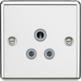 5A Unswitched Socket - Rounded Edge Polished Chrom