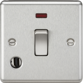 20A 1G DP Switch with Neon & Flex Outlet - Rounded