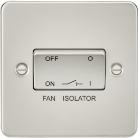Flat Plate 10AX 3 Pole Fan Isolator Switch - Pearl