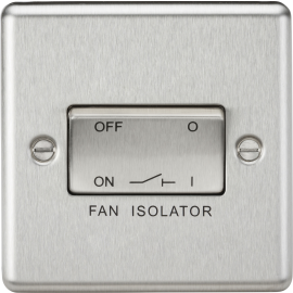 10AX 3 Pole Fan Isolator Switch - Rounded Edge Bru
