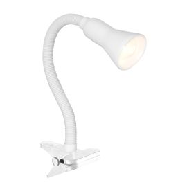 DESK PARTNERS - WHITE FLEX CLIP TASK LAMP