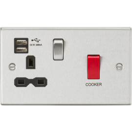 45A DP Switch & 13A Switched Socket with Dual USB
