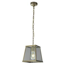 VOYAGER 1LT LANTERN TAPERED ANTIQUE BRASS WITH CLEAR GLASS
