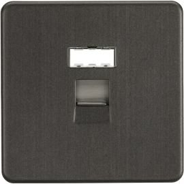 Screwless RJ45 network outlet - Smoked Bronze