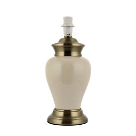 Endon DALSTON-TLAB Table Lamp, Cream & Antique Brass 