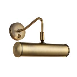 Endon PL200-E14-SWAN Turner 230mm Wall Picture Light, Antique brass