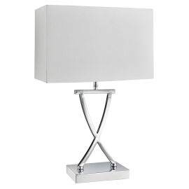 CLUB TABLE LAMP, CHROME, WHITE RECTANGLE SHADE, PRODUCT CODE: 7923CC