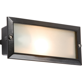 IP44 E27 Bricklight with Plain and Louvred Black C