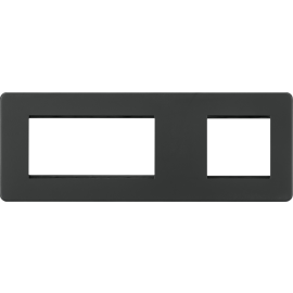 Knightsbridge Anthracite Screwless 6G Modular Faceplate (2G + 4G)