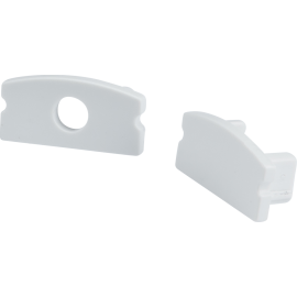 Aluminium Surface Mount Profile End Caps - White